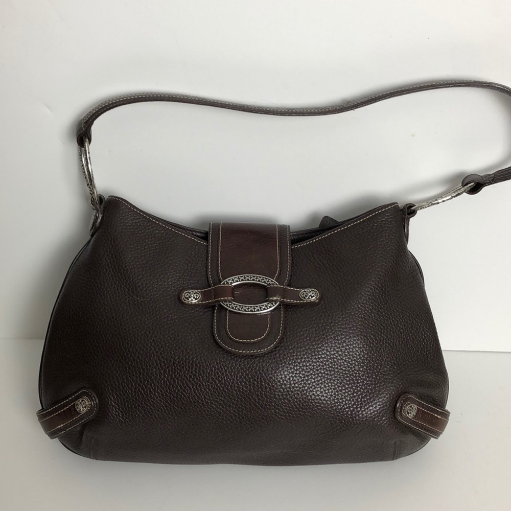 Brighton Pebble Leather Hobo Brown Handbag Bag
